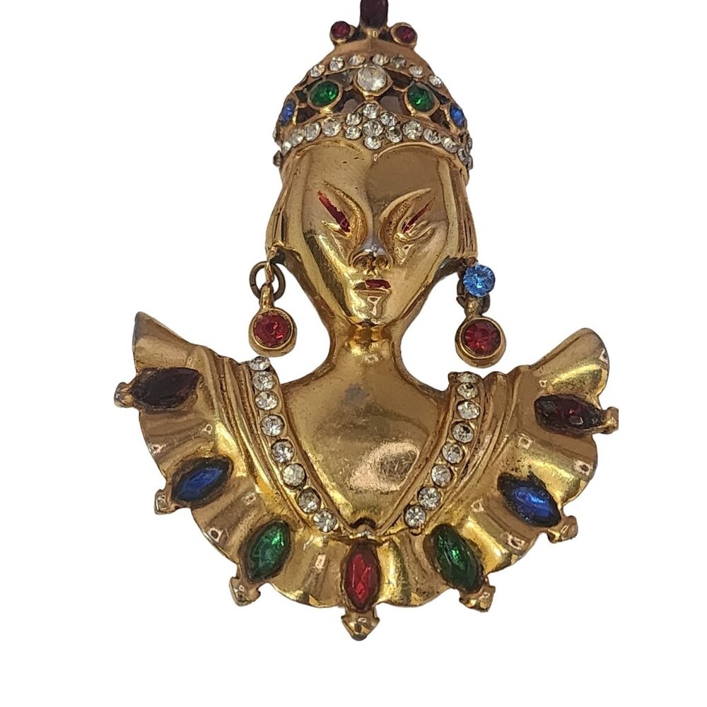 Vintage Signed REINAD Oriental Princess Brooch (A4624)